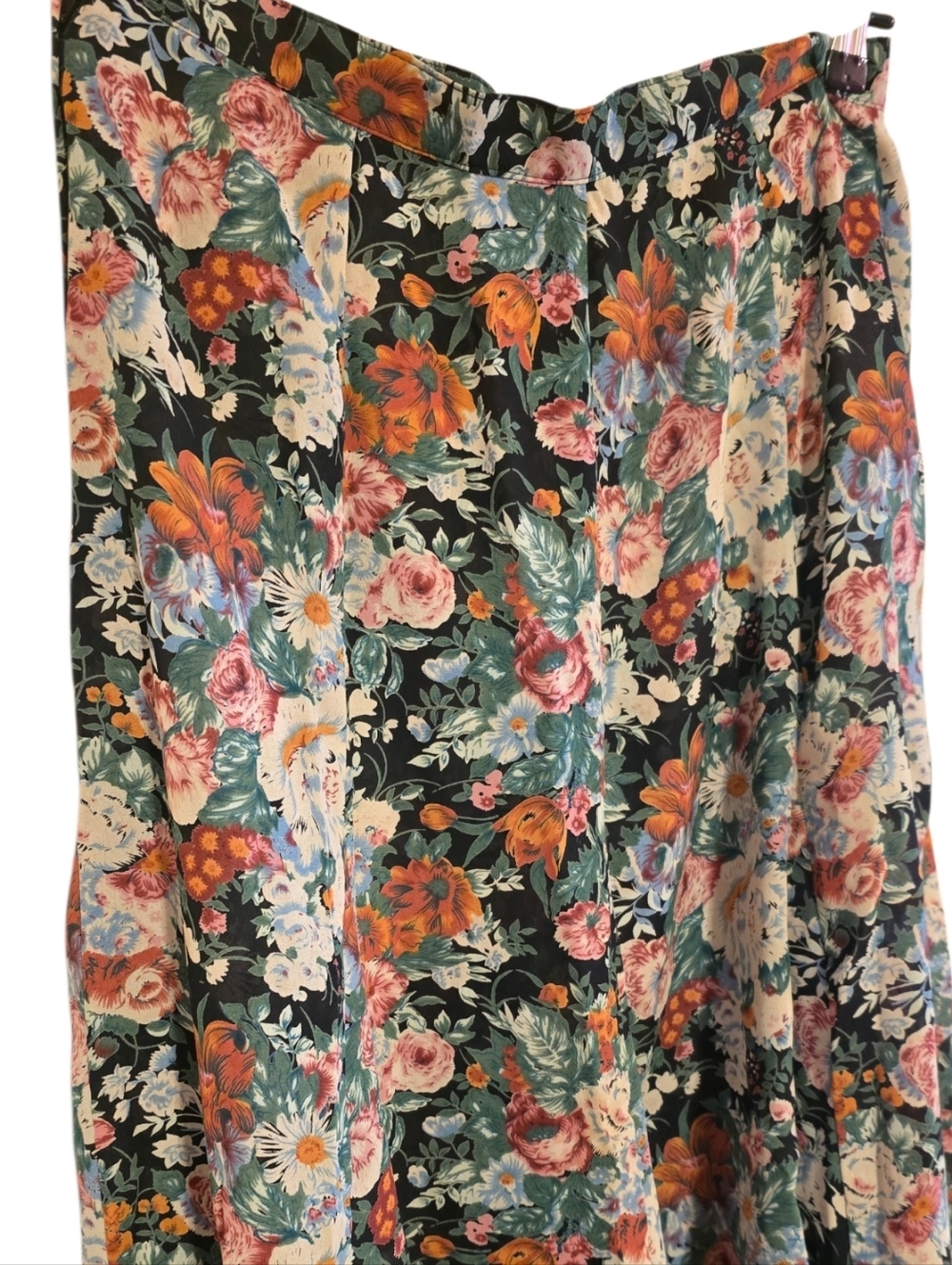 Vintage ZZ Michaels Floral Maxi Skirt Whimsigoth Cottagecore Dark Botanical - Picture 3 of 13